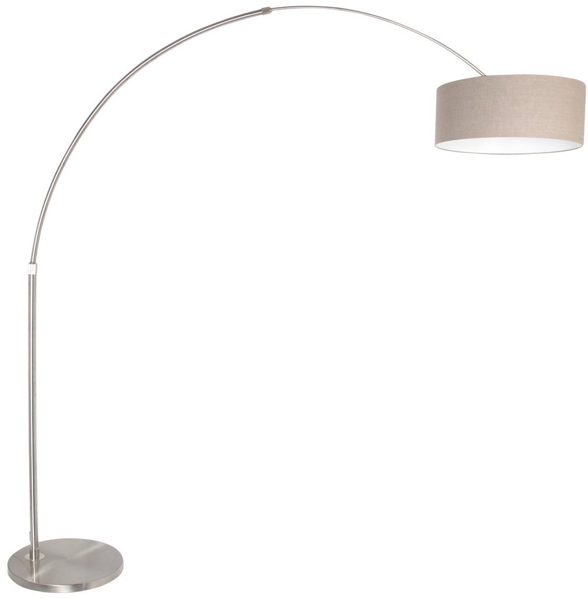 Steinhauer Vloerlamp Sparkled light 9904 staal kap grijs linnen