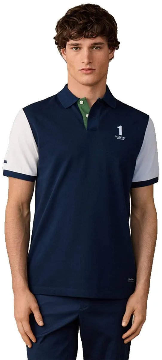 Hackett Hm5600204 Korte Mouw Poloshirt Blauw S Man