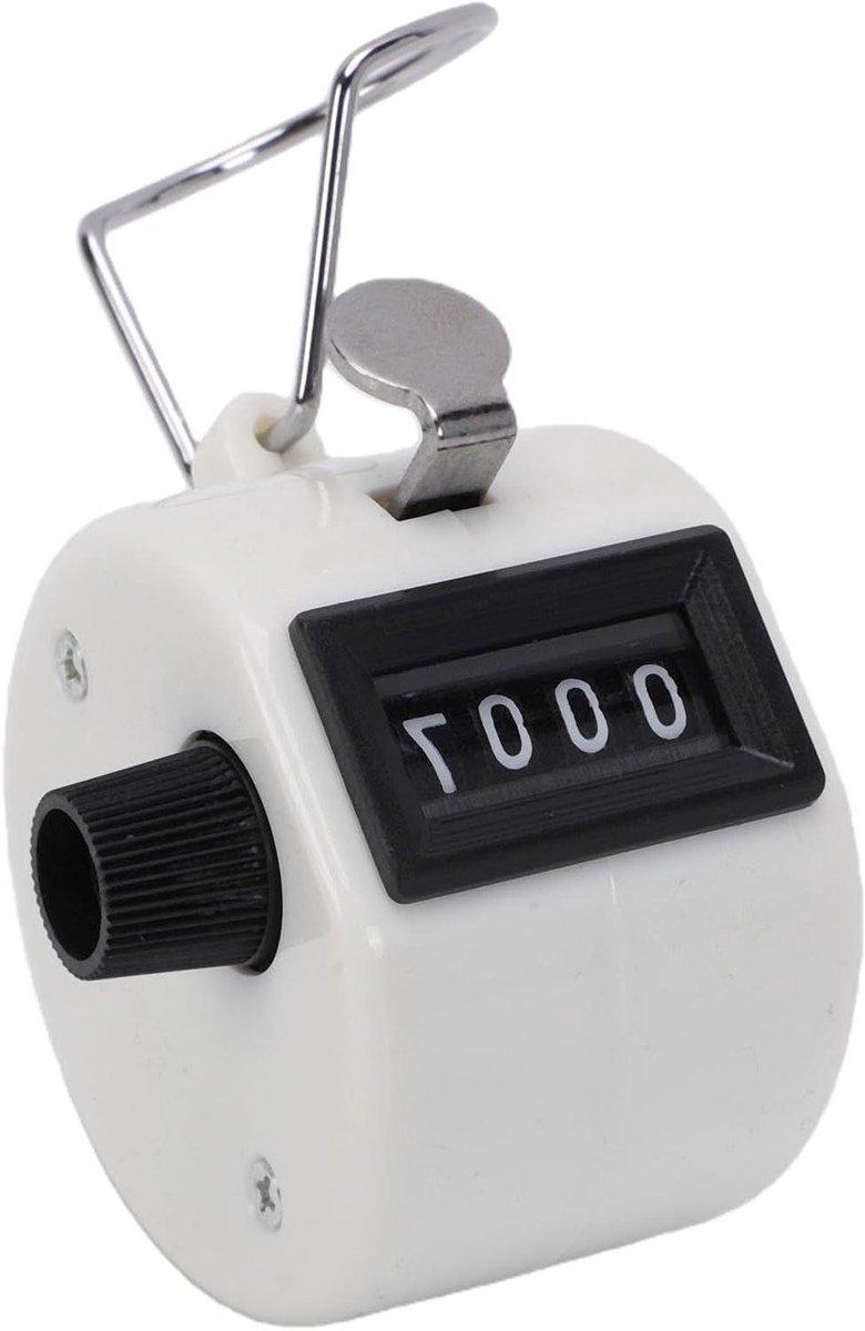 POENVFPO Handmechanische Teller, 4-cijferige Nummerteller met Resetknop voor Het Tellen van Getallen Breien Sport Scoren Educatieve Spellen Werktaken