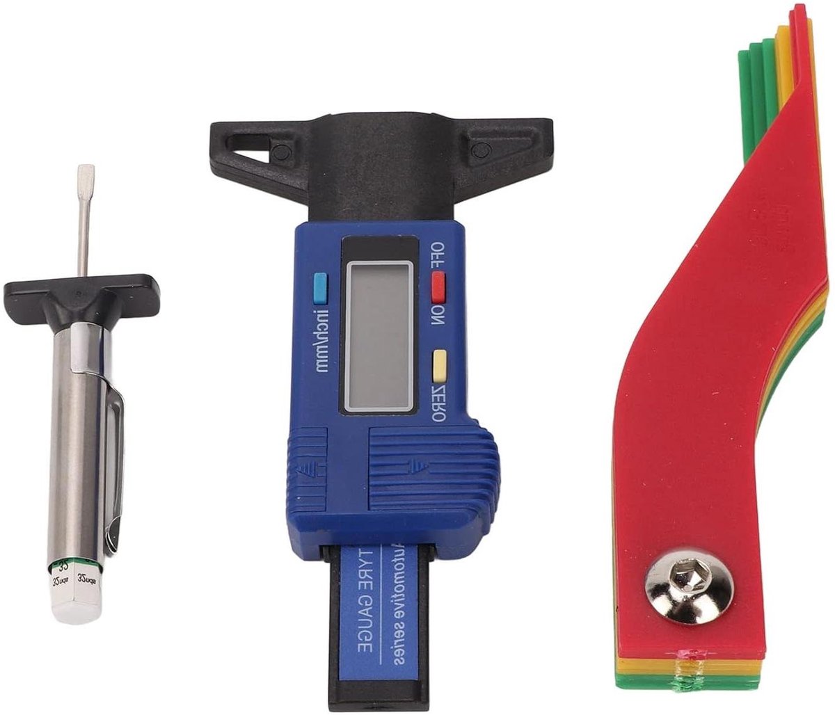 Digitale Bandenmeter - Profiel Diepte - Veilig Rijden - Kleurgecodeerde Indicatie - 0-25.4mm - Zwart