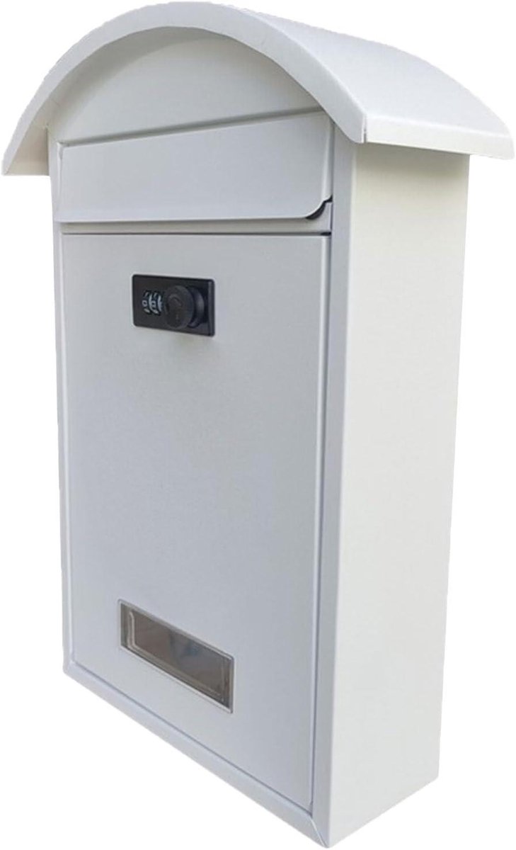 Wandmontage Brievenbus - Brievenbus met slot - Veilig Post Ontvangen - Cijferslot Beveiliging - 36x25x10 cm - Wit