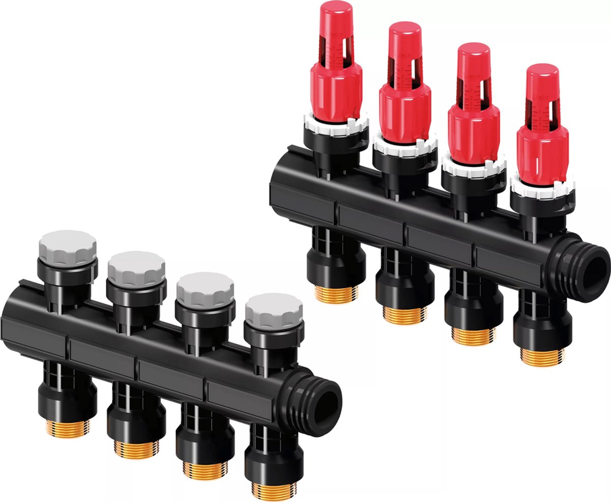 Uponor Vario PLUS Verdeler met flowmeter FM 4X 3/4 Euro, 1030584
