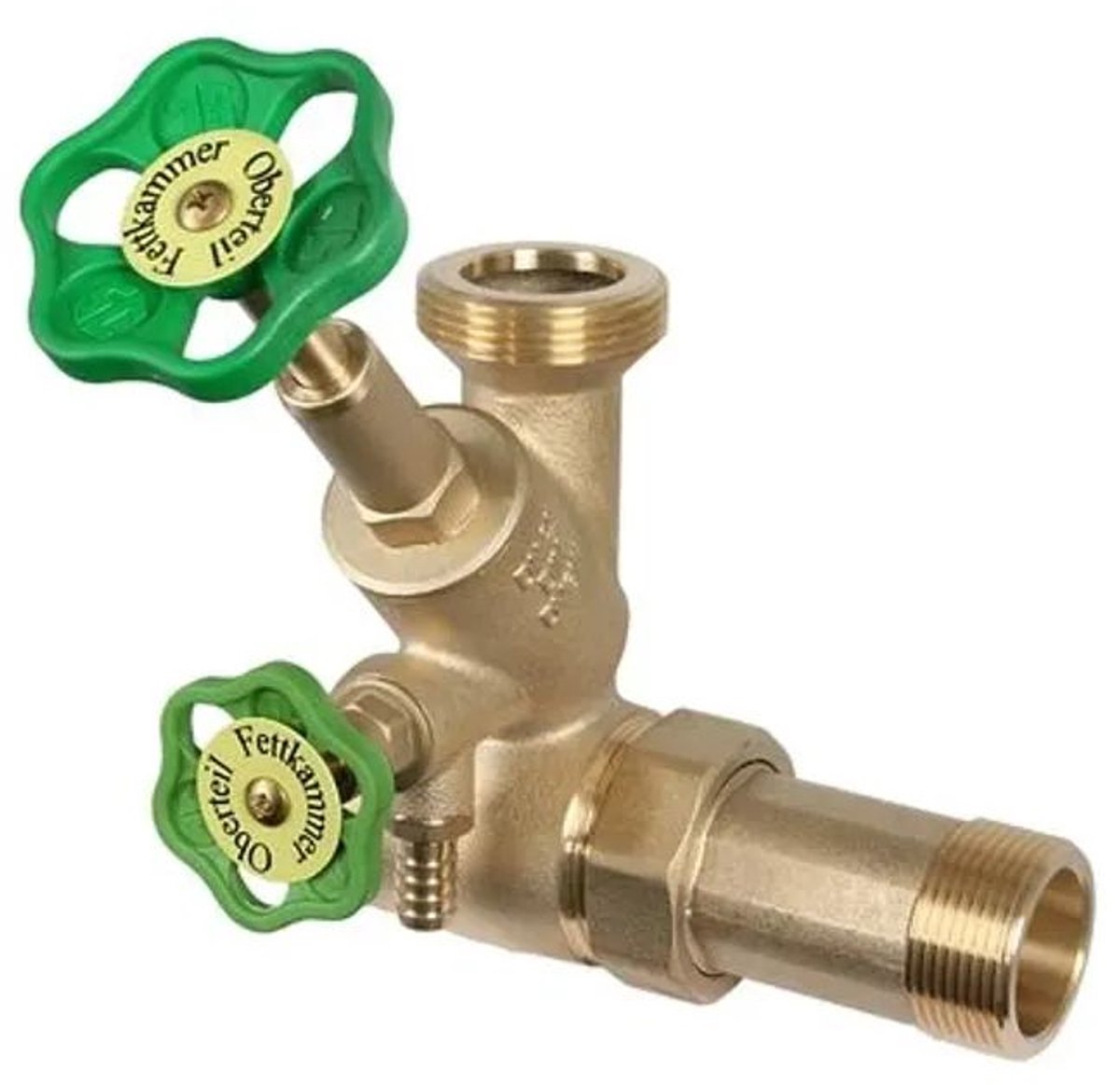 Schlösser Armaturen JS Aftak-T-ventiel, vrije-stroom ventiel met stijgende spindel, DN25, ingang 2'', bovenste uitgang 1 1/2'', 0075002505001
