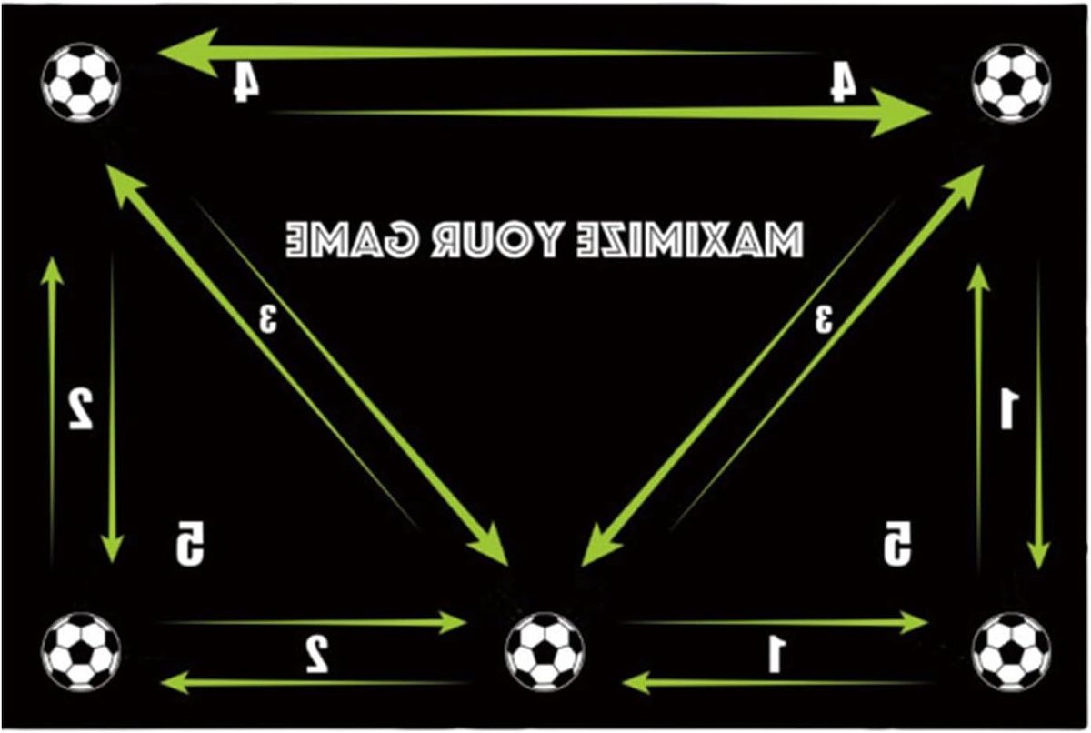 Voetbal Trainingsmat - Agility Grijpmat - Voetbalvaardigheden Verbeteren - Stille Antislip Vloermat - 60 x 40 cm - Zwart