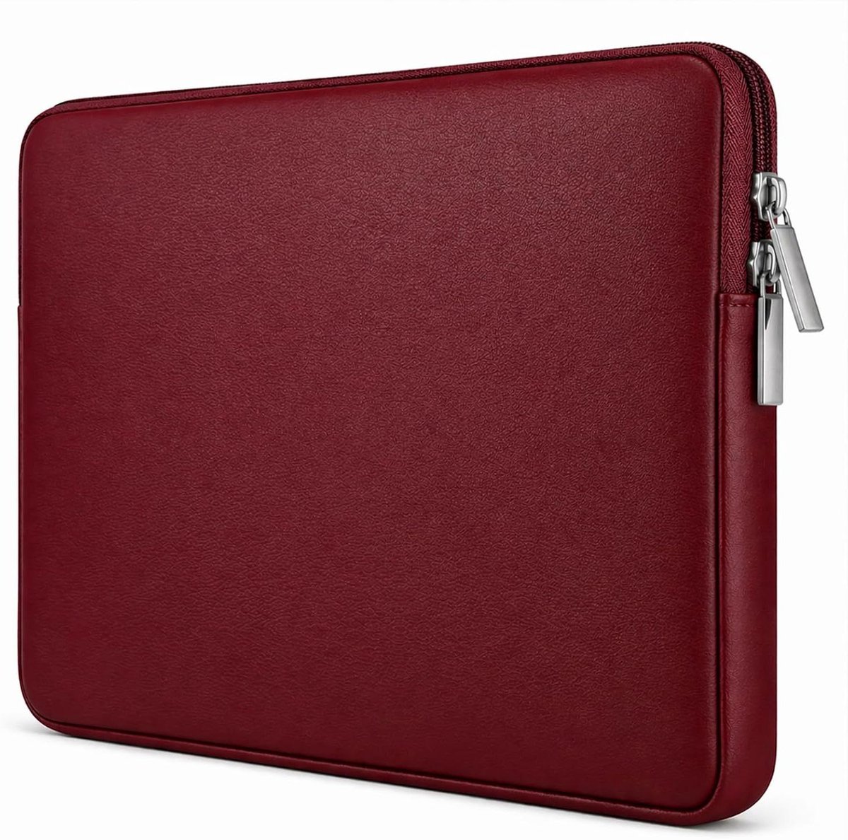 RAINYEAR 13 Inch Laptop Sleeve Soft PU Leather Case Water Resistant Padded Case Bag Compatible with 2022 2021 MacBook 13.6" m2 A2681 13.3" A2338 Air Pro M1 A2337 A2159 A2179 A2251 A2289(Red)