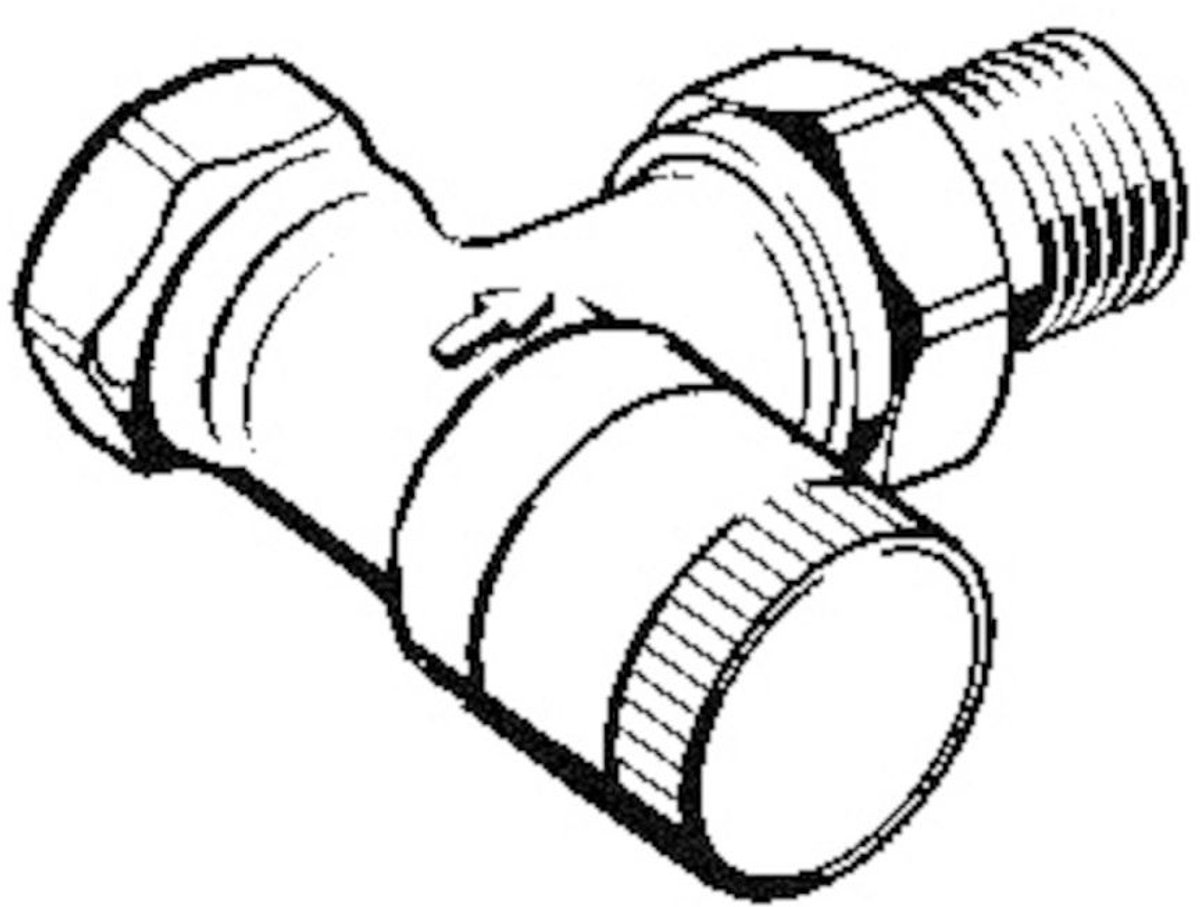Danfoss voetventiel haaks 3/4" Kvs = 3,00 m3/h - RLV20