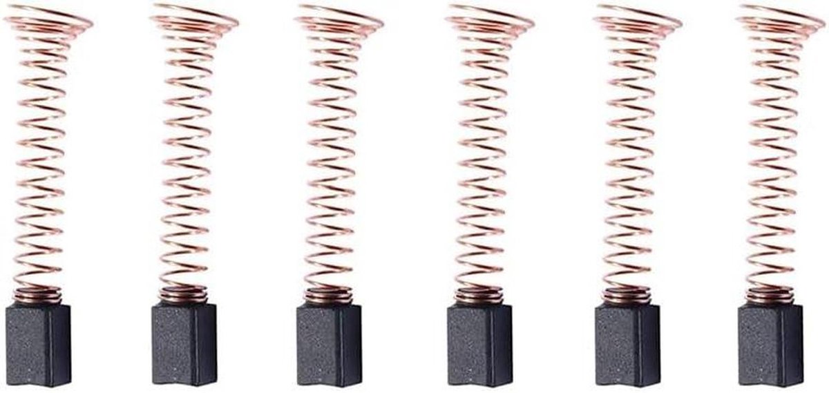 Motor Koolborstels - Reserveonderdelen - Gereedschap Onderhoud - 6 Stuks Set - Standaard Maat - Zwart