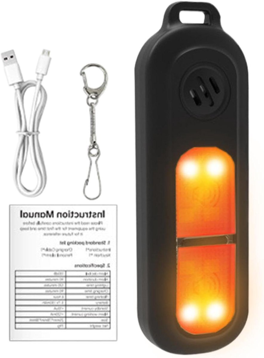 Persoonlijk Alarm - Sirene Sleutelhanger - Noodsituatie Hulp - 130dB Geluid - 8.5x6x2 cm - Zwart
