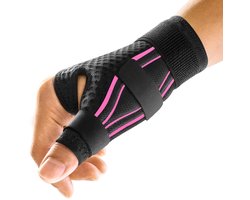 Ergonomische duimbrace rechts en links, ademende en zachte duimspalk, duimorthese bij artrose, peesschedeontsteking, borrelduim, dames en heren, zwart/roze