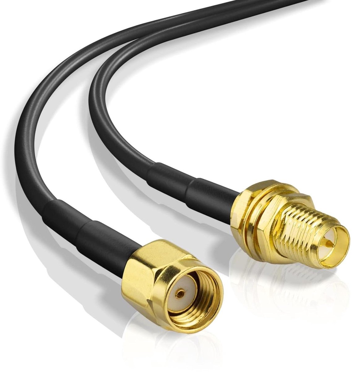 Superbat RP-SMA stekker naar RP-SMA bus RG174 kabel WLAN antenne verlengkabel 2 m voor draadloze Mini PCI Express PCIE netwerkkaart USB WiFi Adapter WiFi Router Booster IP camera