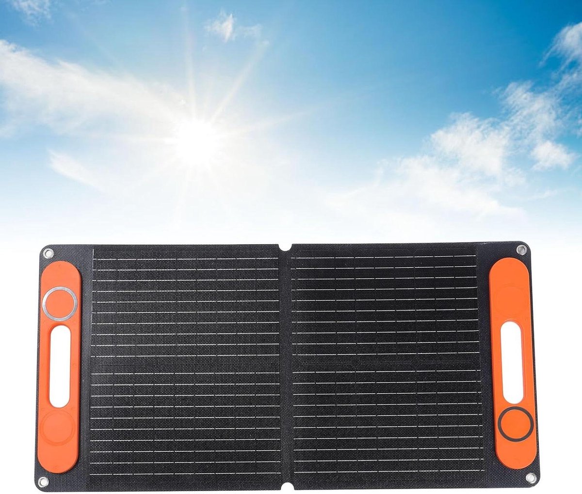 80W Opvouwbaar Zonnepaneel, Draagbaar Zonnepaneel met Batterijclip, Dubbele USB 12VDC Monokristallijn Silicium Zonnelader voor Auto Buiten Kamperen (GRAY)