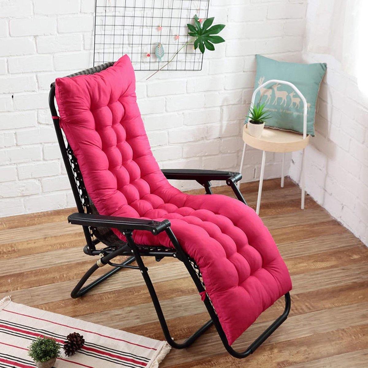 Stoelkussen Set - Loungekussen - Buiten Ontspannen - Extra Dikke Vulling - 110x40cm - Roze