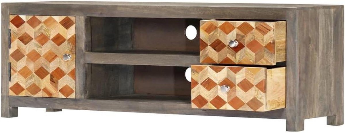 Tv meubel - Tv kast - Media opslag - Vintage design - 120 cm breed - Grijs