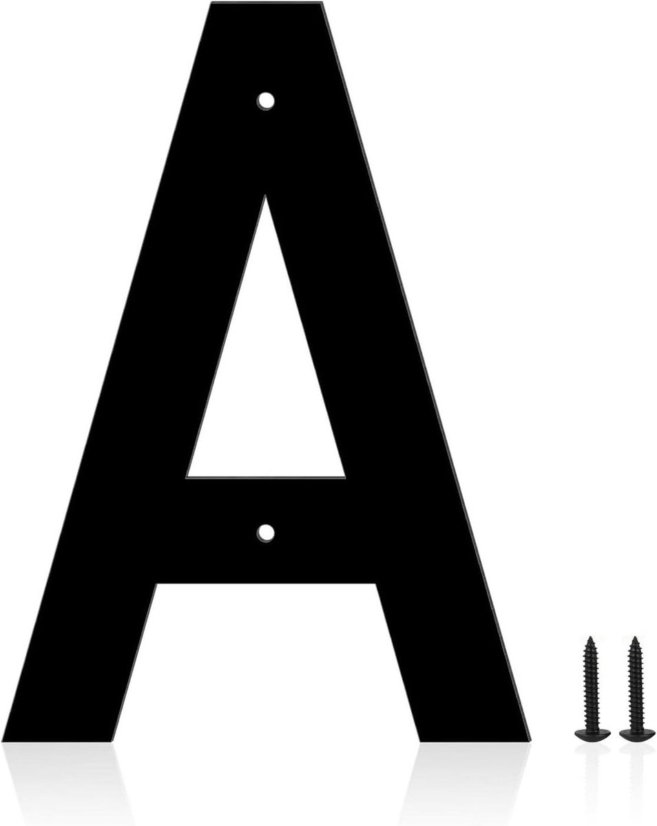 Metalen Huisnummer - Zwarte Letter - Adres Markeren - Roestvrij Metaal - 127 cm Hoog - Mat Zwart
