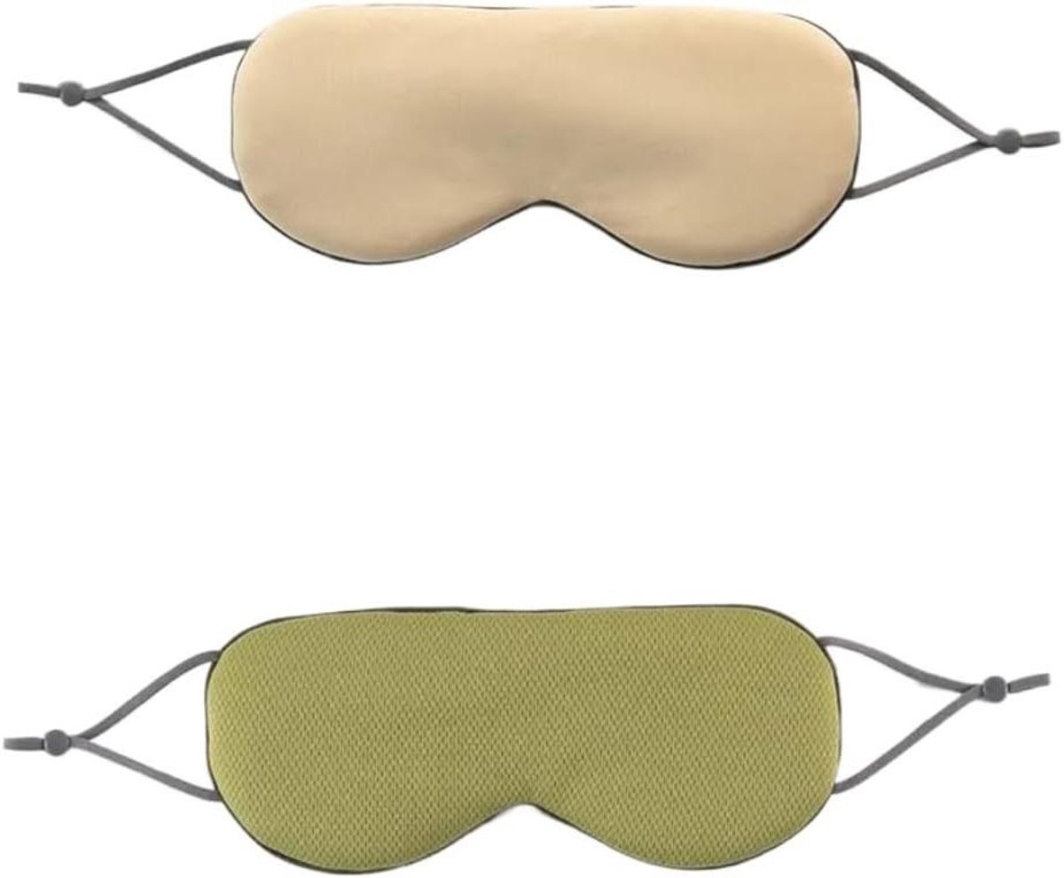 Zacht Slaapmasker - Oogmasker Zijdeweek - Verbeter Slaapkwaliteit - Ergonomisch Ontworpen - 3 Stuks - Geel-groen