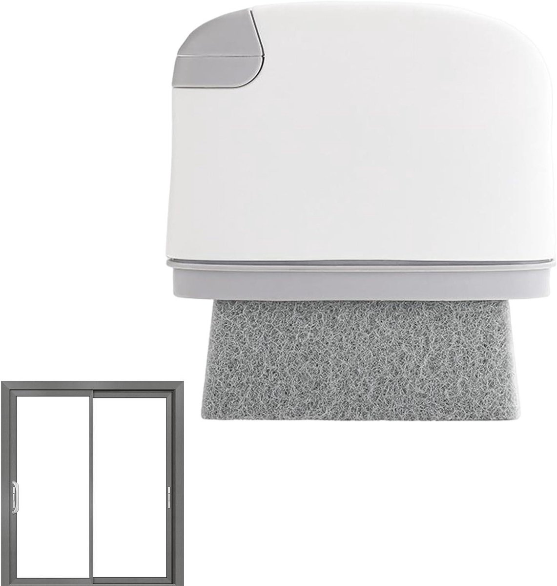 Vensterbaan Reiniger - Schoonmaakgereedschap - Kieren Reinigen - Ergonomische Handgrepen - 12.4 cm - Lichtgrijs
