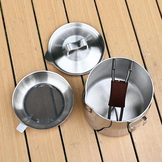 Camping Saucepan, 570ml Multi-Purpose Sauce Pan - Portable, Oven Safe, Dishwasher Safe, Ergonomic Handle, Induction Sauce Pan with Lid for Easy Pouring — afbeelding 3