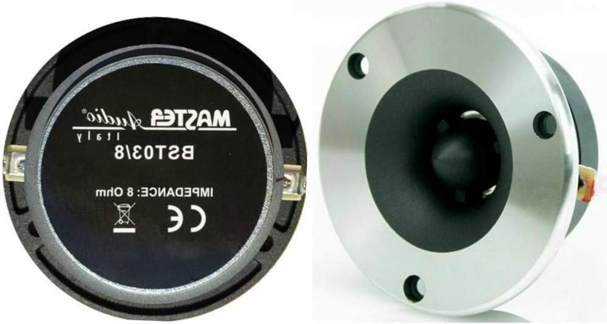 Super Tweeters - Audio Speakers - Krachtig Geluid - Compact Ontwerp - 9.6 cm Diameter - Zilver