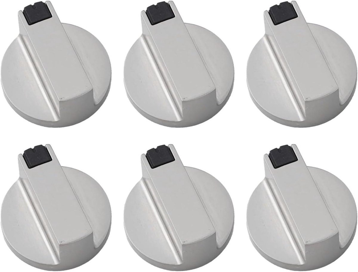 6Pcs Metalen Rotary Schakelaar Controle Knoppen 6mm Vervanging, Voor Gas Elektrische Kachel Oven Fornuis Camping Apparaat