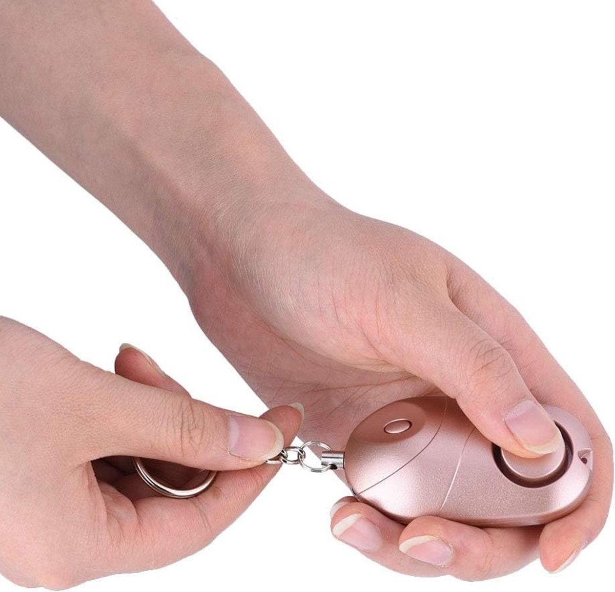 Persoonlijk Alarm - Veiligheidssirene Sleutelhanger - Noodsituatie Hulp - 130dB Geluidsniveau - 7 x 4 x 2 cm - Roségoud