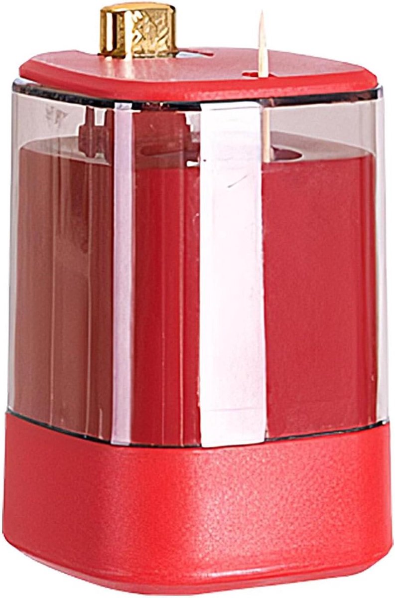 Tandenstoker Dispenser - Automatische Houder - Hygiënisch Gebruik - Stofdicht Deksel - 80 Stokers Capaciteit - Rood
