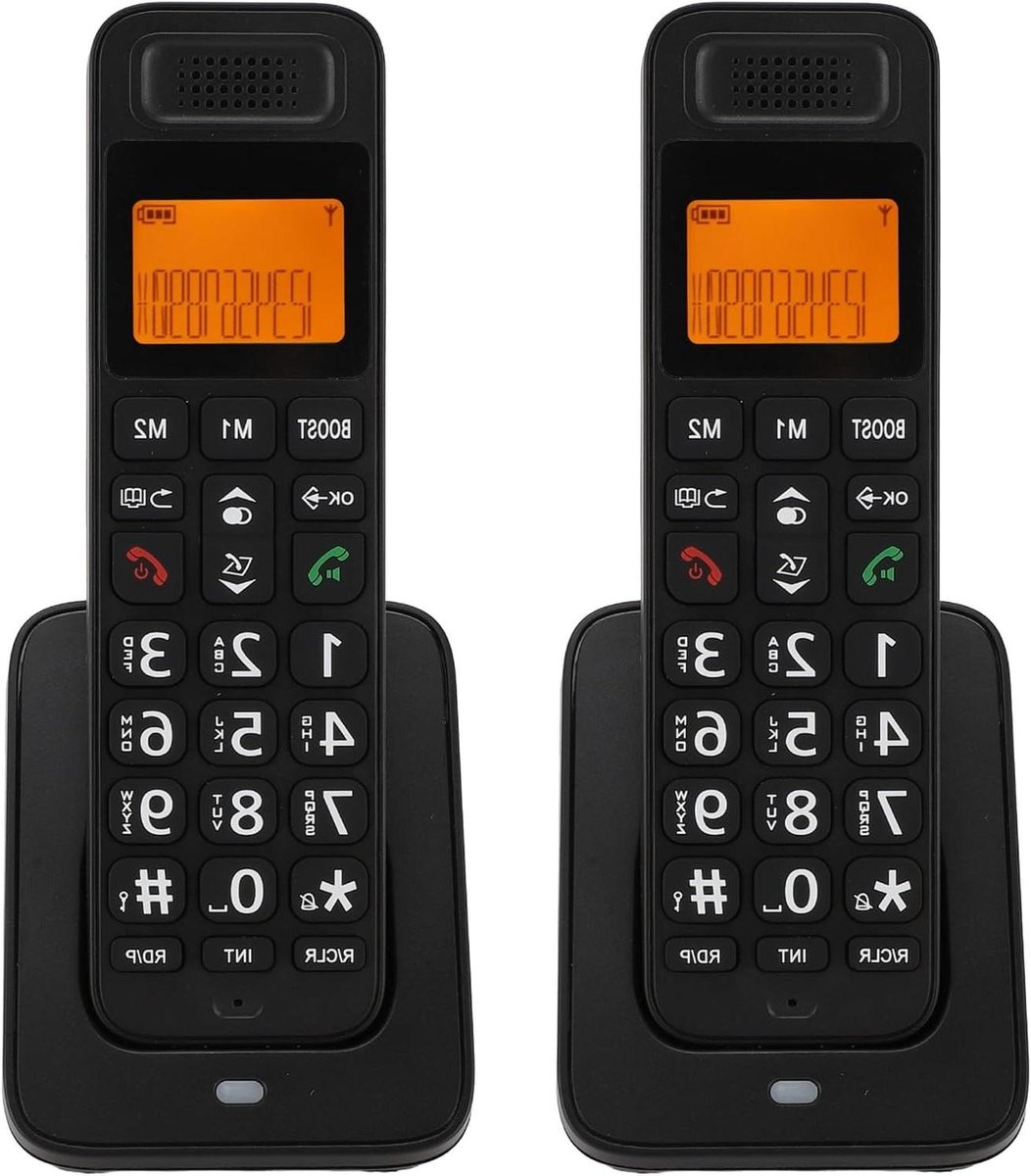 Draadloze Telefoon - DECT Set - Thuis Bellen - Oproep Blokkeren - 2 Handsets - Zwart