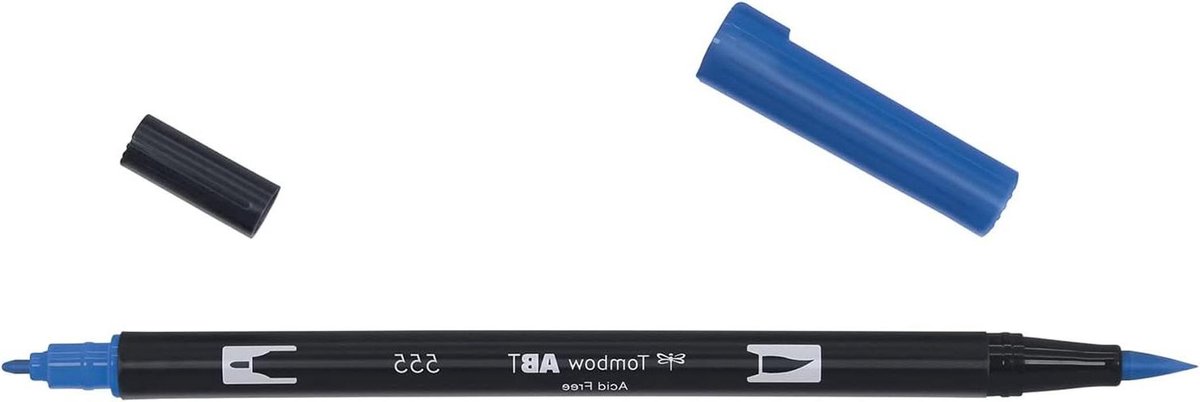 Brush Pen - Dual Tip - Creatief Tekenen - Flexibele Punt - 14 x 190 mm - Ultramarijn