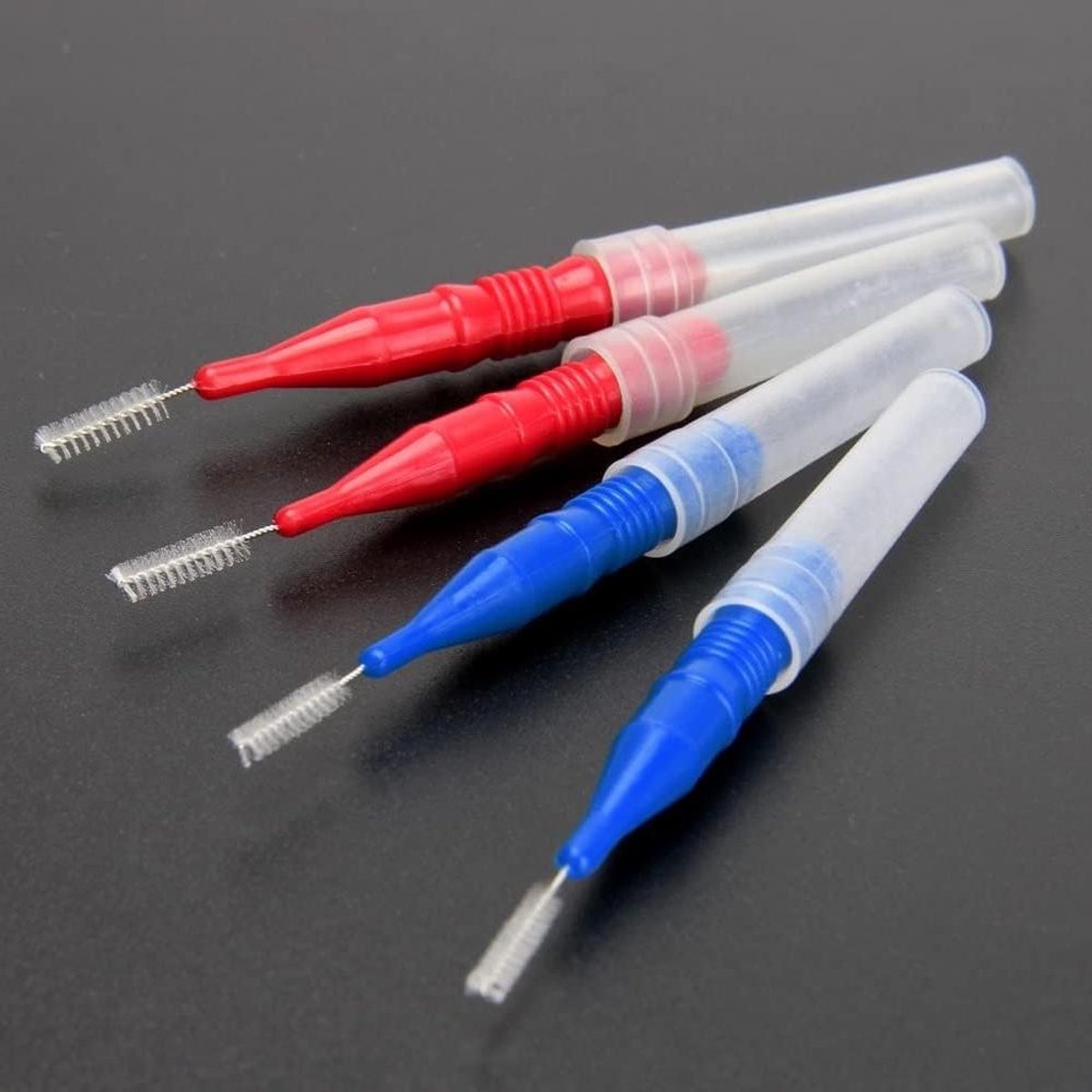 Interdentale ragers - Tandenstokers - Mondhygiëne - Verwijdert voedselresten - 30 stuks - Rood en blauw