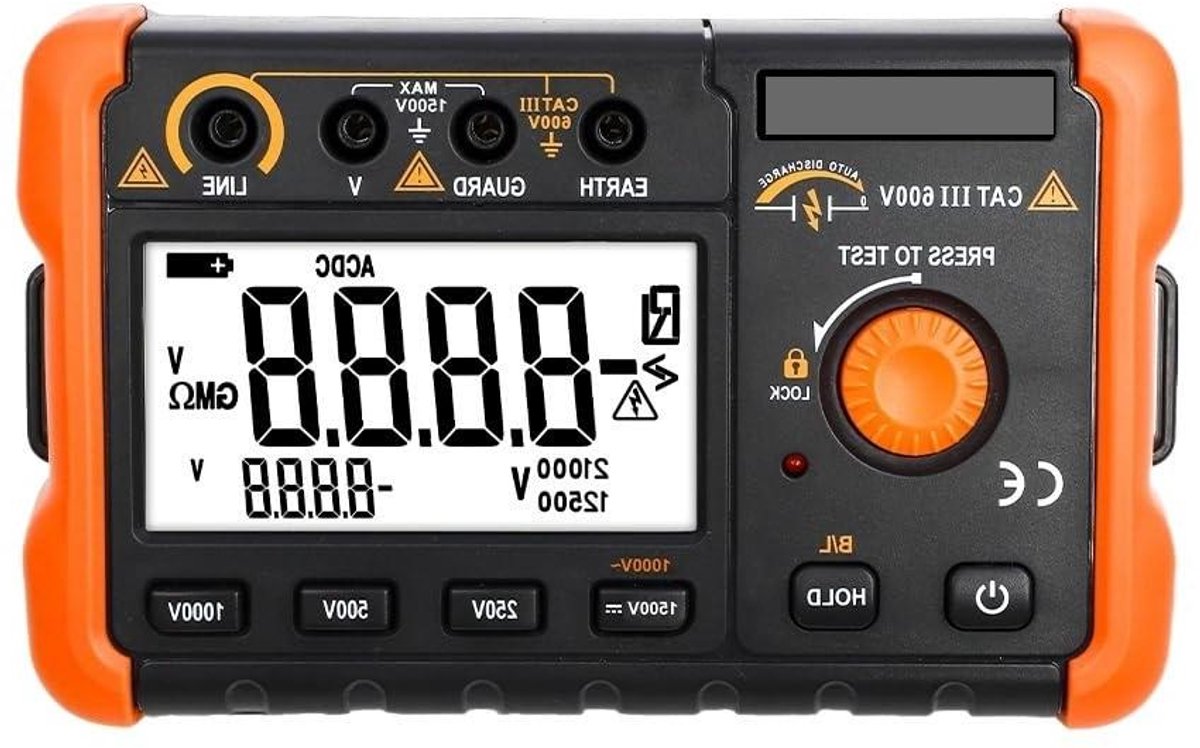 Isolatieweerstandsmeter - Ohm tester - Elektrische metingen - Hoge nauwkeurigheid - 499 G Ohm - Zwart