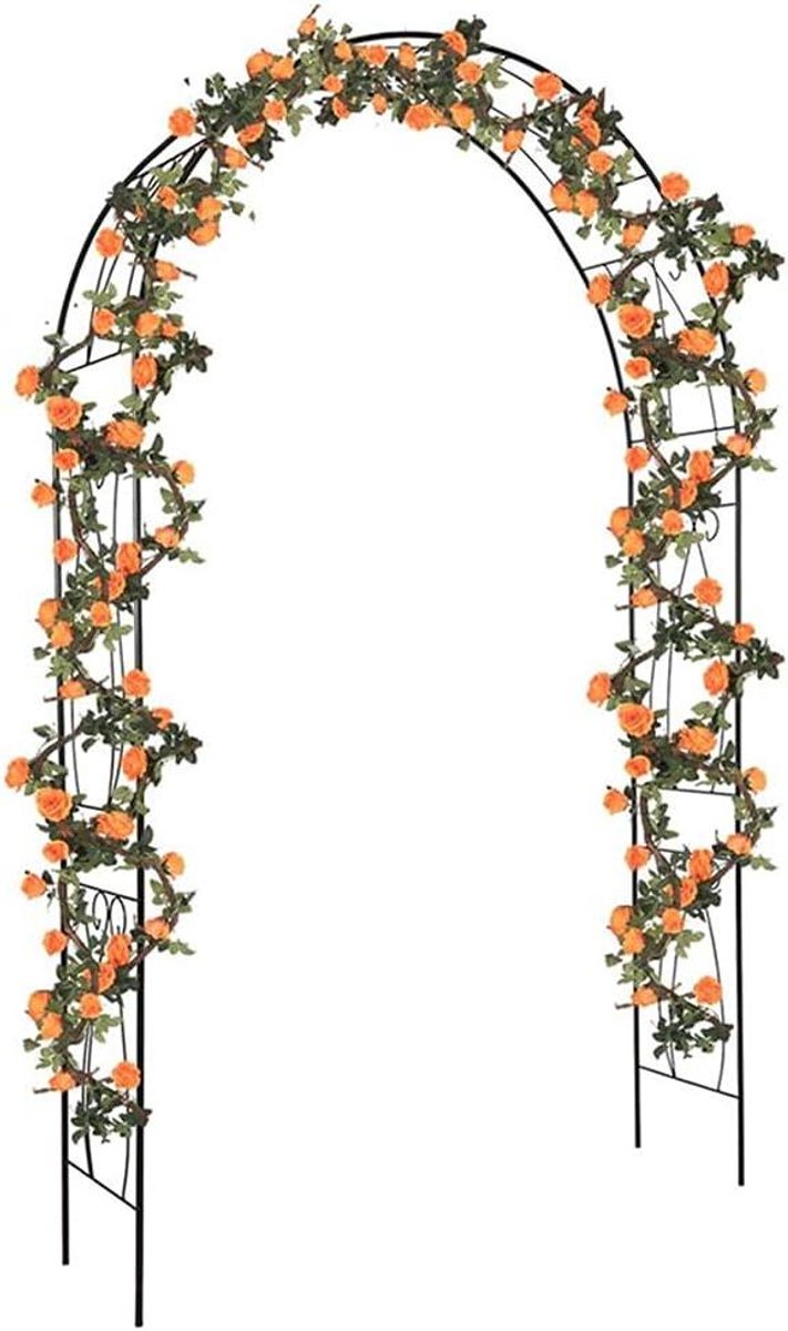 MENG Tuinboog Metalen Prieel Boog Rozenboog Klimplanten Wijnstokken En Planten Pergola Prieel Weerbestendig Stevige Vrijstaand Klimhulp Zwart