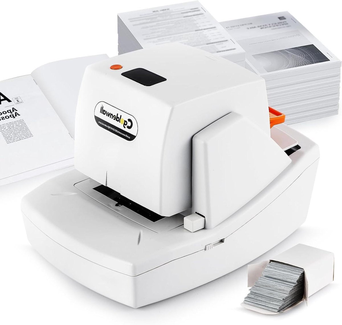 Elektrische Nietmachine - Automatische Binder - Documenten Snel Ordenen - Automatische Activering - 65 Vellen Capaciteit - Wit