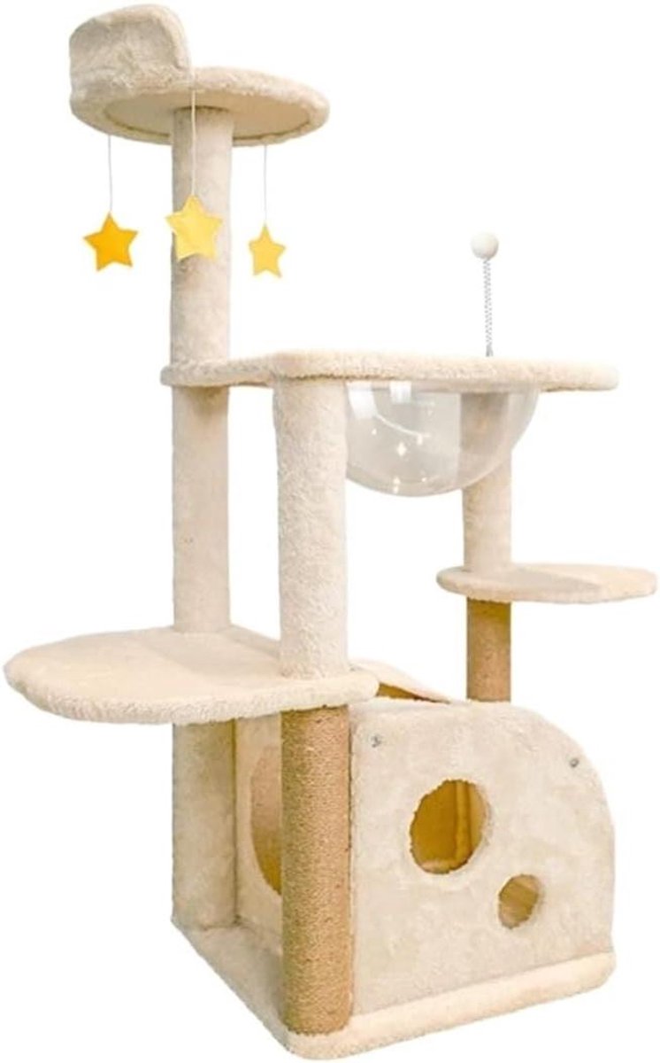 Katten Krabpaal - Klimboom Huis - Spelen en Krabben - Meerlaags Ontwerp - 105x88cm - A