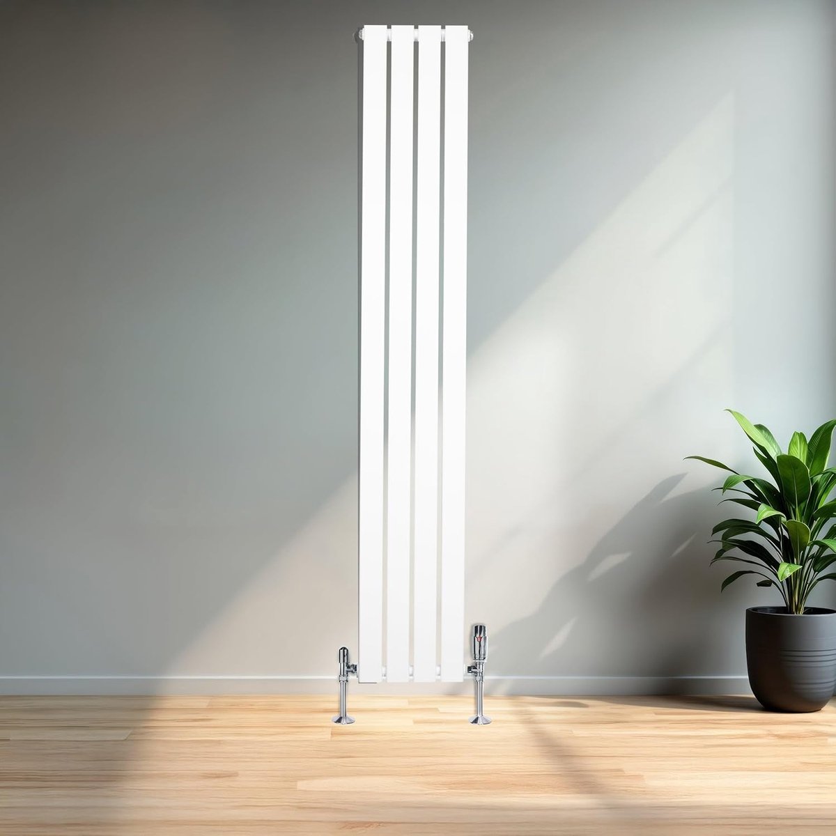Design radiator - Paneel verwarming - Ruimte verwarmen - Vlakke panelen - 1800 x 280 mm - Glanzend wit