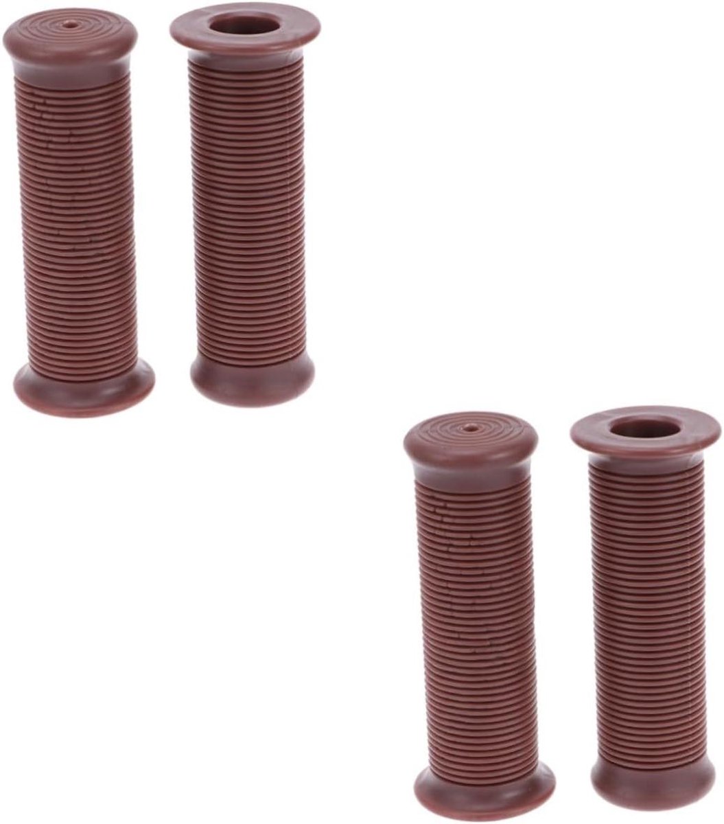 Fietshandvatten Paar - Stuurhoezen - Comfortabel Fietsen - Antislip Rubber - 12.4 cm Lengte - Lichtbruin