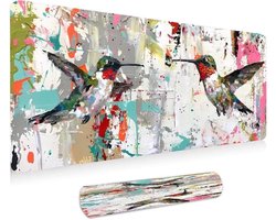 Mouse Pad XXL 900x300x3mm Large Mouse Pad Sparrow Flowers Mouse Pad Gamer, Mouse Pad with Sewn Edges, Non-slip Rubber Base, for Gamer, Office Staff Gifts A-173