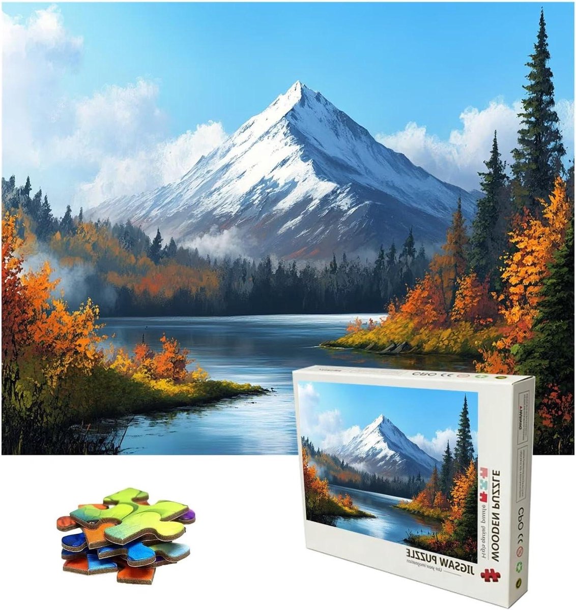 Houten Legpuzzels - Grote Puzzel - Ontspanning Thuis - 5000 Stukjes - 150 x 100 cm - Neele Kleuren