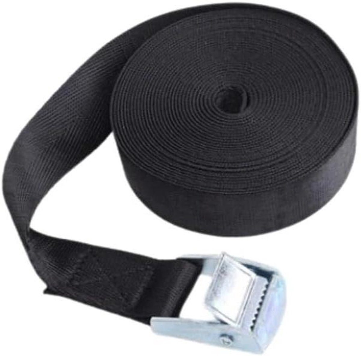 Spanbanden set - Ratelriemen nylon - Vracht vastzetten - Heavy Duty ontwerp - 25 mm x 1-6 M - Zwart