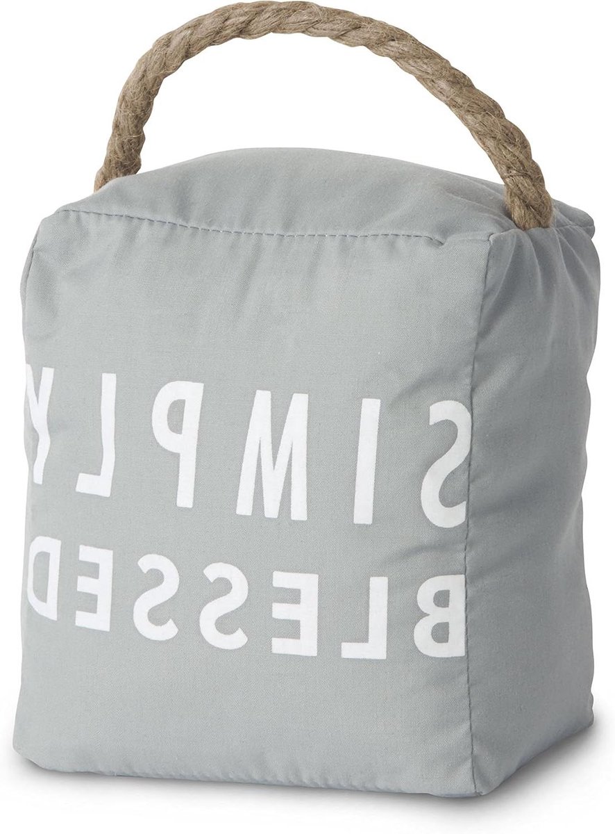 Deurstopper - Tochtstopper - Huis Decoratie - Met Opdruk - 15.5 cm - Grijs