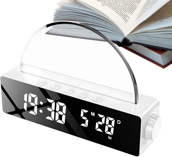 Simulatieklok Wekker - Nachtlampje Kalender - Rustig Ontwaken - Geleidelijke Zonsopgang - 12x18 cm - Wit — afbeelding 5