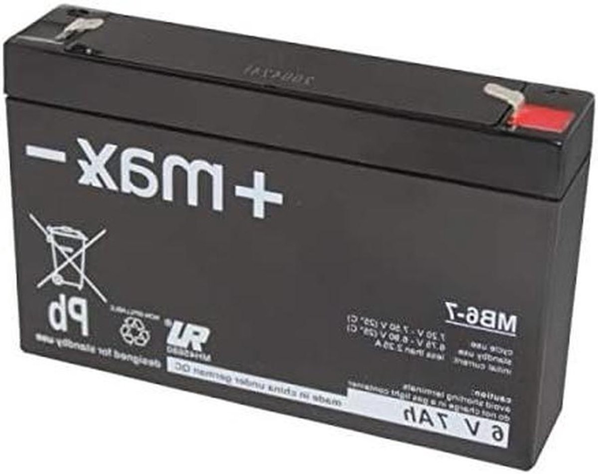 Vervangende Batterij - Accu 6V - Apparaten Voeden - Onderhoudsvrij Ontwerp - 7 Ah Capaciteit - Zwart