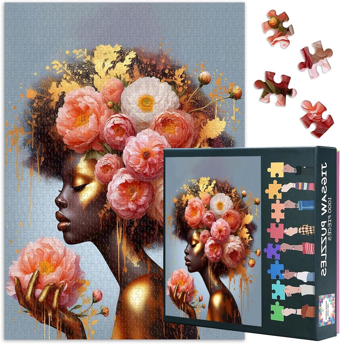 Puzzel 1000 stukjes - Volwassen Puzzel Abstract - Ontspannend Spel - Abstracte Kunst Vrouwen - 70 x 50 cm - Meerkleurig