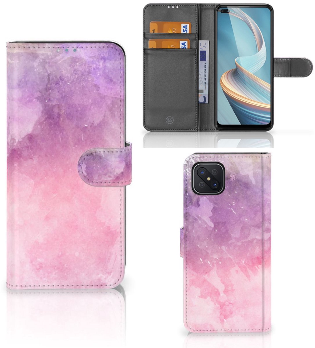 Hoesje OPPO Reno4 Z Pink Purple Paint