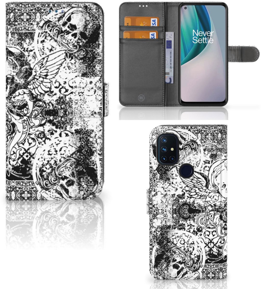 Telefoonhoesje met Naam OnePlus Nord N10 Skulls Angel