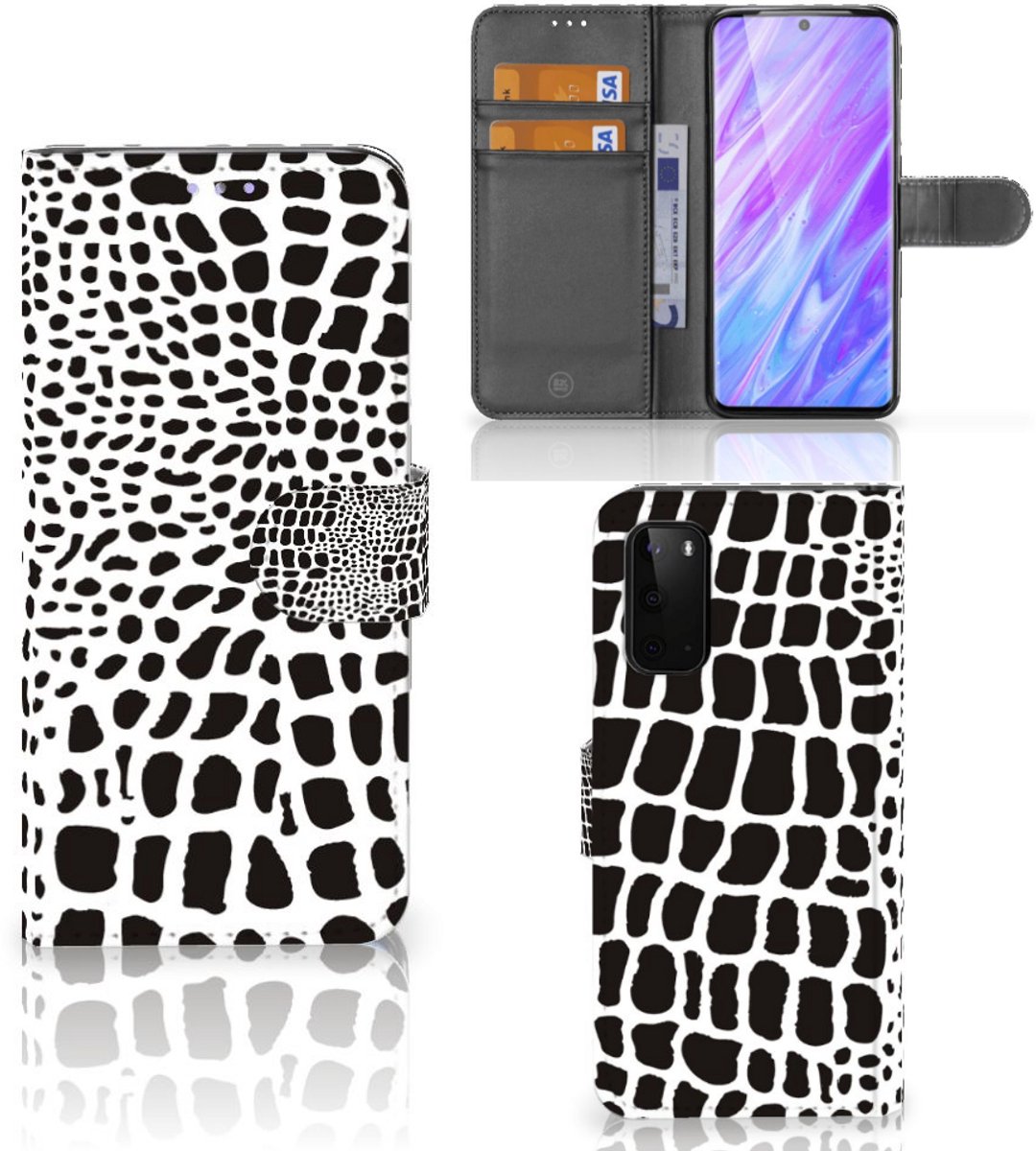 Samsung Galaxy S20 Telefoonhoesje met Pasjes Slangenprint
