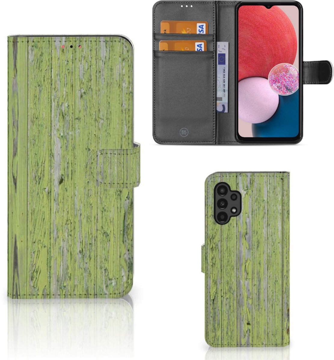 Samsung Galaxy A13 (4G) Book Style Case Green Wood
