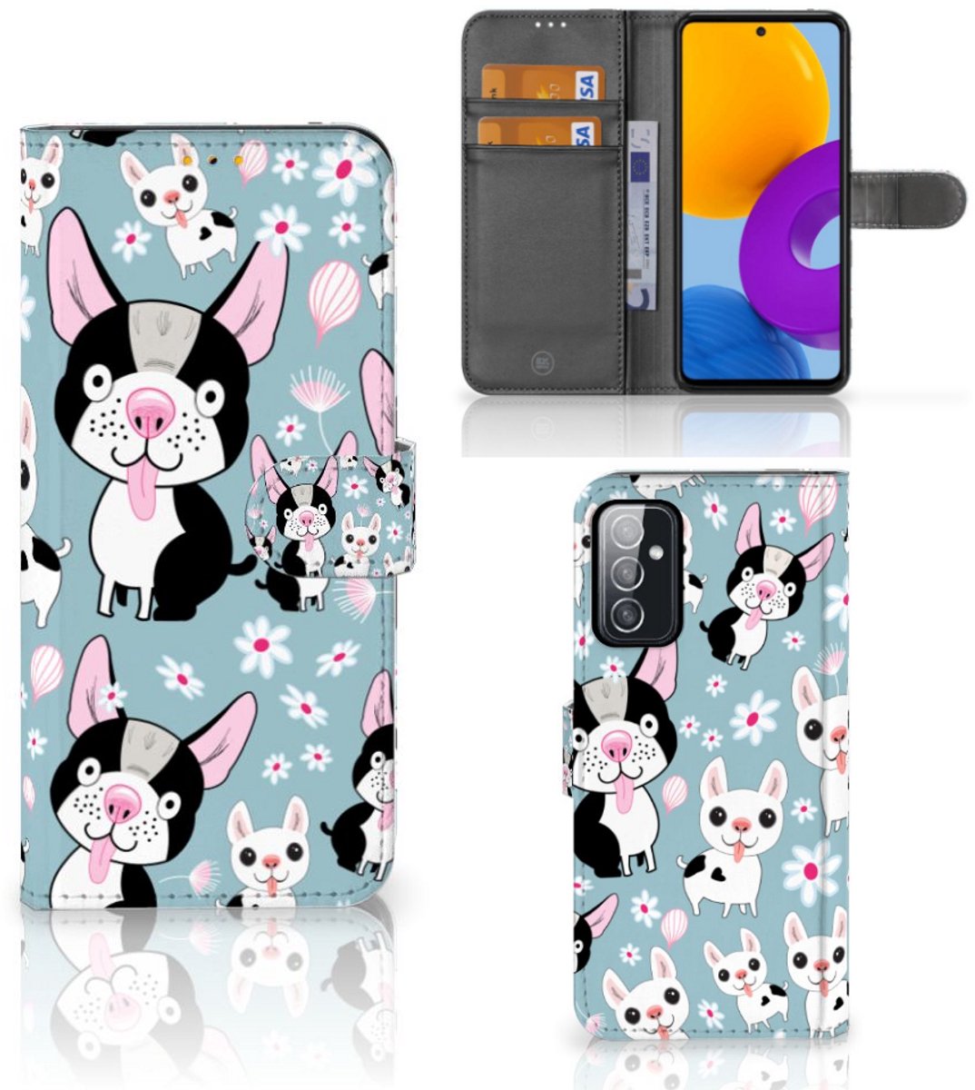 Samsung Galaxy M52 Telefoonhoesje met Pasjes Hondjes