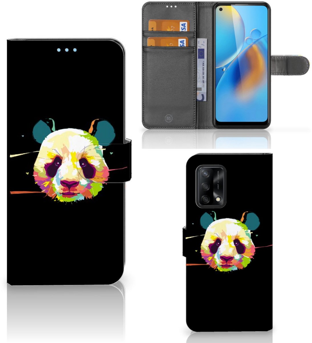 OPPO A74 4G Leuk Hoesje Panda Color