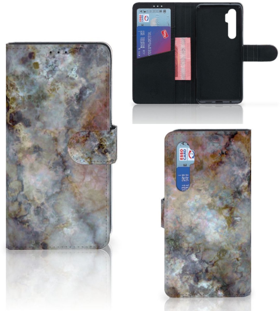 Boekhoesje voor Xiaomi Mi Note 10 Lite Bookcase Marmer Grijs