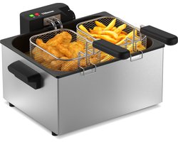 Tristar Frituurpan 5 liter FR-9330 - Friteuse 3000W - 1 grote, 2 kleine manden - Kijkvenster - RVS