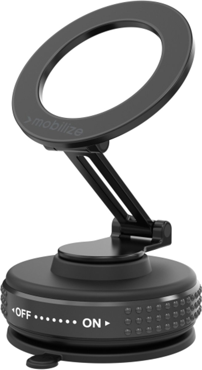 Mobilize MagSafe Compatible Phone Holder - 360° Rotatable & Foldable - Vacuum Suction - Black